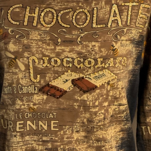 Dressbarn Chocolate Brown Embellished Top - Picture 2 of 10